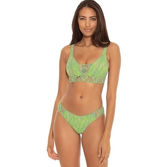 NWT Becca Mosaic Crochet Bikini Kiwi
